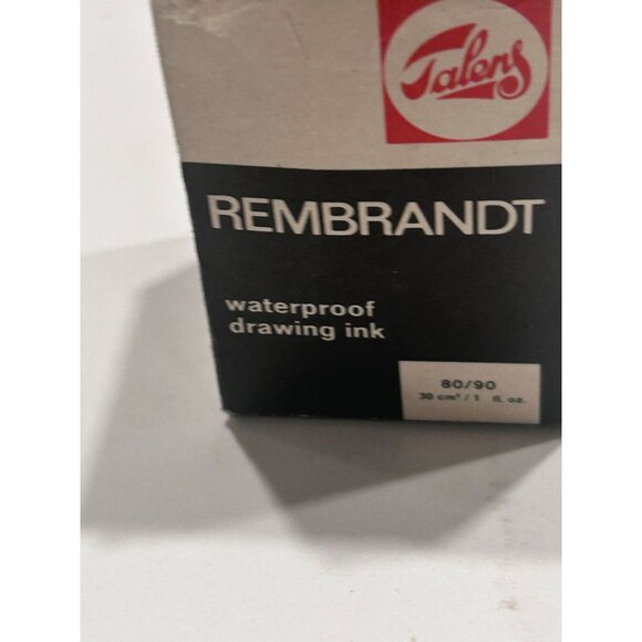 Talens Rembrandt Waterproof Drawing Ink 80 Holland Black - Picture 4 of 7
